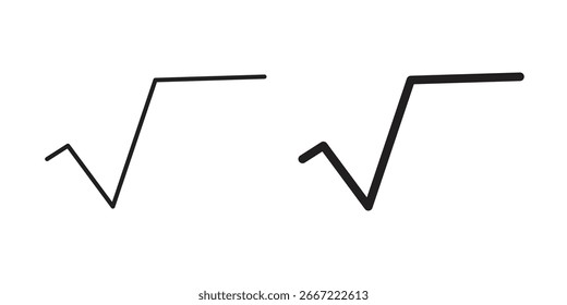 Icono de raíz cuadrada. doodle Vectores gráficos