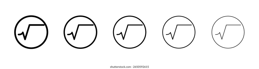 Quadratwurzelsymbol-Grafiksatz. trendige Strichlinienart