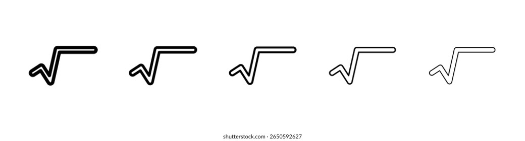 Square root icon graphic set. trendy stroke line style