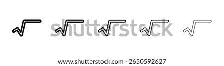 Square root icon graphic set. trendy stroke line style