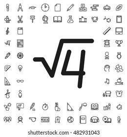 Square root icon illustration isolated vector sign symbol
