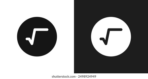 Square root icon line art vector