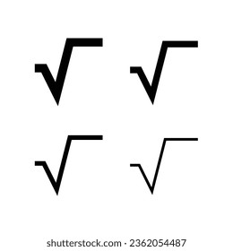 Square root icon, math symbol, line style. mathematics formula, science equal calculation. pictogram analysis for web and mobile app logo. vector illustration design on white background. EPS 10