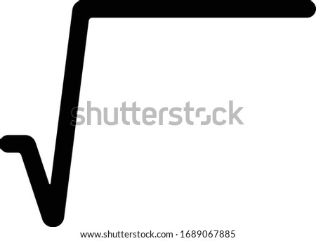 square root icon on white background.