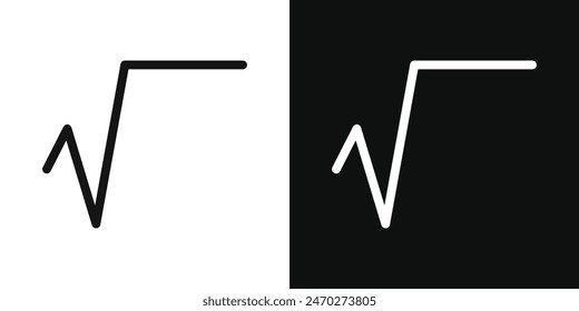 Quadratwurzel-Symbolpaket. Vektorgrafik der mathematischen Stammzahlformel. Mathematische Quadratwurzel eines Symbols.