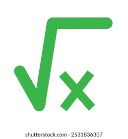 Square root icon pack. Math root number formula vector sign. Mathematic square root of x icon.