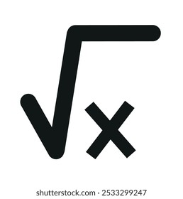 Paquete de iconos de raíz cuadrada. Matemáticas número raíz fórmula Vector signo. Raíz cuadrada matemática de un icono.