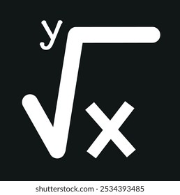 Square root icon pack. Math root number formula vector sign. Mathematic square root of x icon.