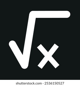 Square root icon pack. Math root number formula vector sign. Mathematic square root of x icon.