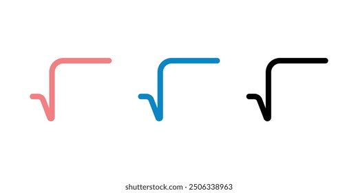 Square root icon symbol in mathematics.