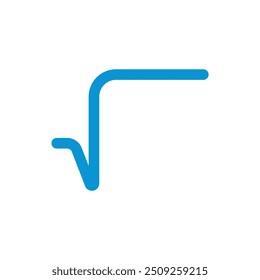 Square root icon symbol in mathematics.
