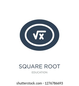 square root icon vector on white background, square root trendy filled icons from Education collection, square root vector illustration