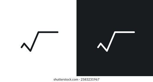 Square root icons in black and white liner strokes for web design.