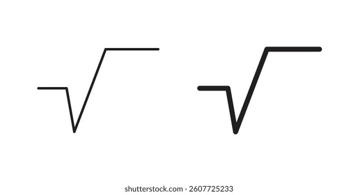Square root icons vectors graphic designs