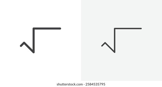 Square root icons vectors illustrations in black fill and liner versions
