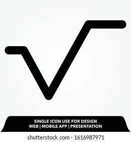 square root icon.square root vector illustration