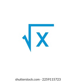 Square root or radical symbol in mathematics. scientific vector illustration isolated on white background.