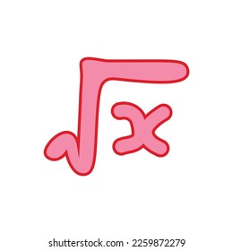 Square root or radical symbol in mathematics. scientific vector illustration isolated on white background.