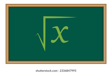 Quadratwurzel oder radikales Symbol in der Mathematik. Mathematische Ressourcen für Lehrer und Schüler.