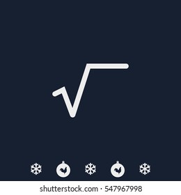 Square root symbol. Flat icon.