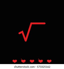 Square root symbol. Flat icon.