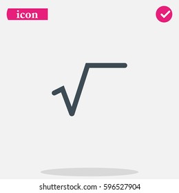 Square root symbol. Flat icon.