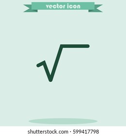 Square root symbol. Flat icon.