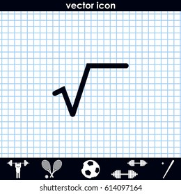 Square root symbol. Flat icon.