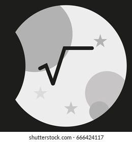 Square root symbol. Flat icon.