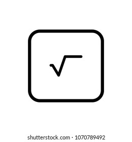 Square root symbol, math formula vector icon. Calculating linear illustration.