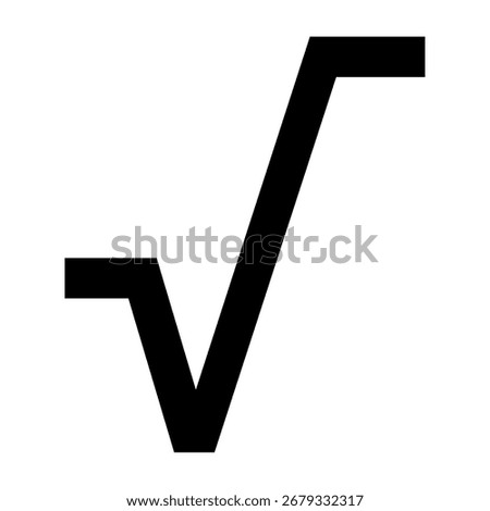 Square root symbol Mathematical. Vector image