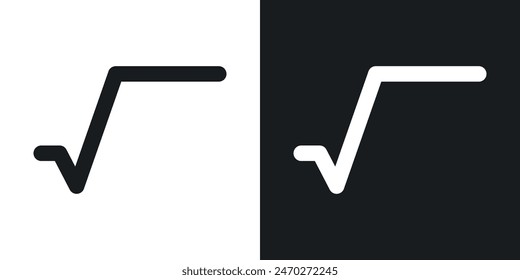 Square root symbols. Math root number formula icon. Mathematic square root of x vector.