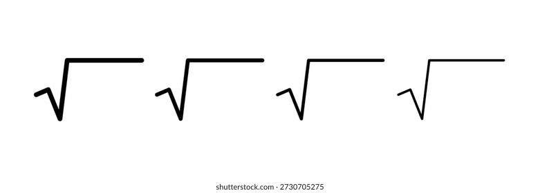 square root symbols on a white background. root line icon. vector illustration.