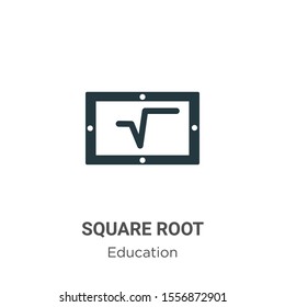 Square root vector icon on white background. Flat vector square root icon symbol sign from modern education collection for mobile concept and web apps design.