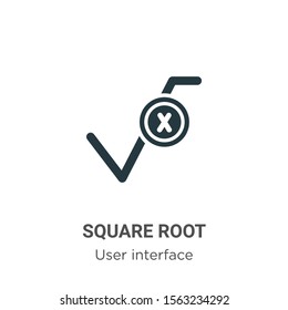 Square root vector icon on white background. Flat vector square root icon symbol sign from modern user interface collection for mobile concept and web apps design.