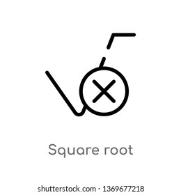 square root vector line icon. Simple element illustration. square root outline icon from user interface concept. Can be used for web and mobile