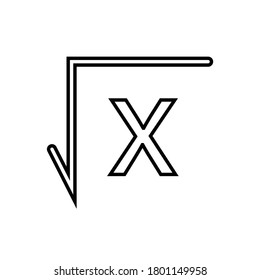 The square root of x