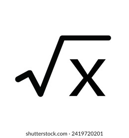 Square root of x axis icon. Vector illustration.
