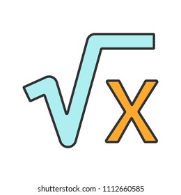 Square root of x color icon. Mathematical expression. Isolated vector illustration