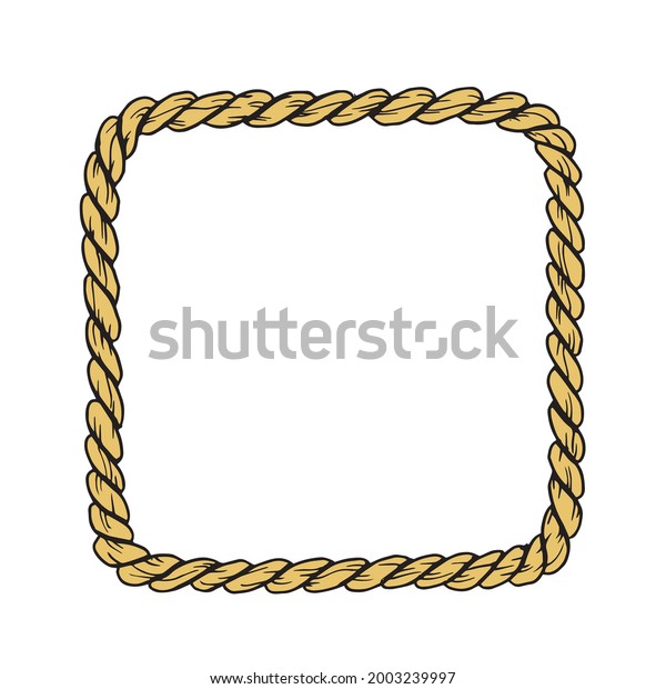 Square Rope Frame Rope Vector Border Stock Vector (Royalty Free ...