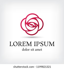 square rose vector logo design template, petal beauty icon, salon floral abstract sign, vector illustration