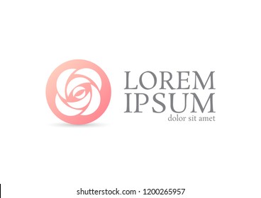 square rose vector logo design template, petal beauty icon, salon floral abstract sign, vector illustration