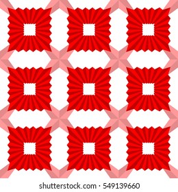 Square rosette tile - seamless, editable, vector, pattern, background, wallpaper (Red and orange)