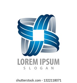 Square rotate M letter logo concept design. Symbol graphic template element 