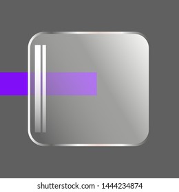 Square with round corners transparent isolated glass
