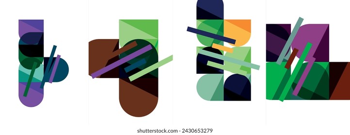 Conjunto de póster geométrico de forma cuadrada y redonda para papel pintado, tarjeta de visita, cubierta, póster, banner, folleto, encabezado, sitio web