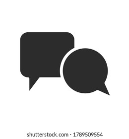 Square and round speech balloons on white background. Note, message, notification icon. Empty template background.