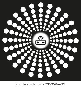 Square with rounded corners. Power management through a wifi network. Vector illustration. EPS 10. Stock image.