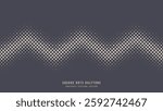 Square Rounded Dots Halftone Pattern Zigzag Line Seamless Border Vector Abstract Background. Half Tone Rhombus Geometrical Grid Offset Structure. Retro Futuristic Graphic Abstraction Art Illustration