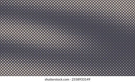 Square Rounded Dots Halftone Pattern Dynamic Surface Vector Abstract Background. Blurred Movement Flow Effect Art Illustration. Geometry Rhombus Grid Abstraction Half Tone Graphics Subtle Texture